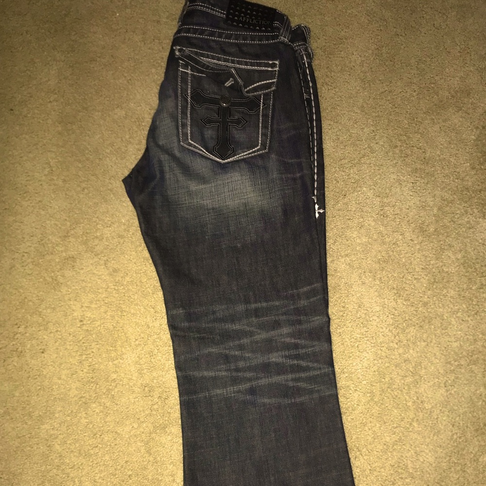 Men’s jeans Brand Affliction Black Premium Color:blackish blue